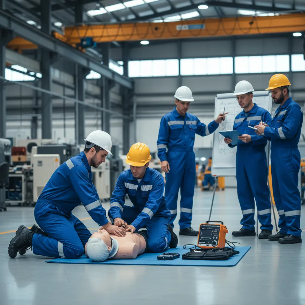Brigadistas praticando primeiros socorros