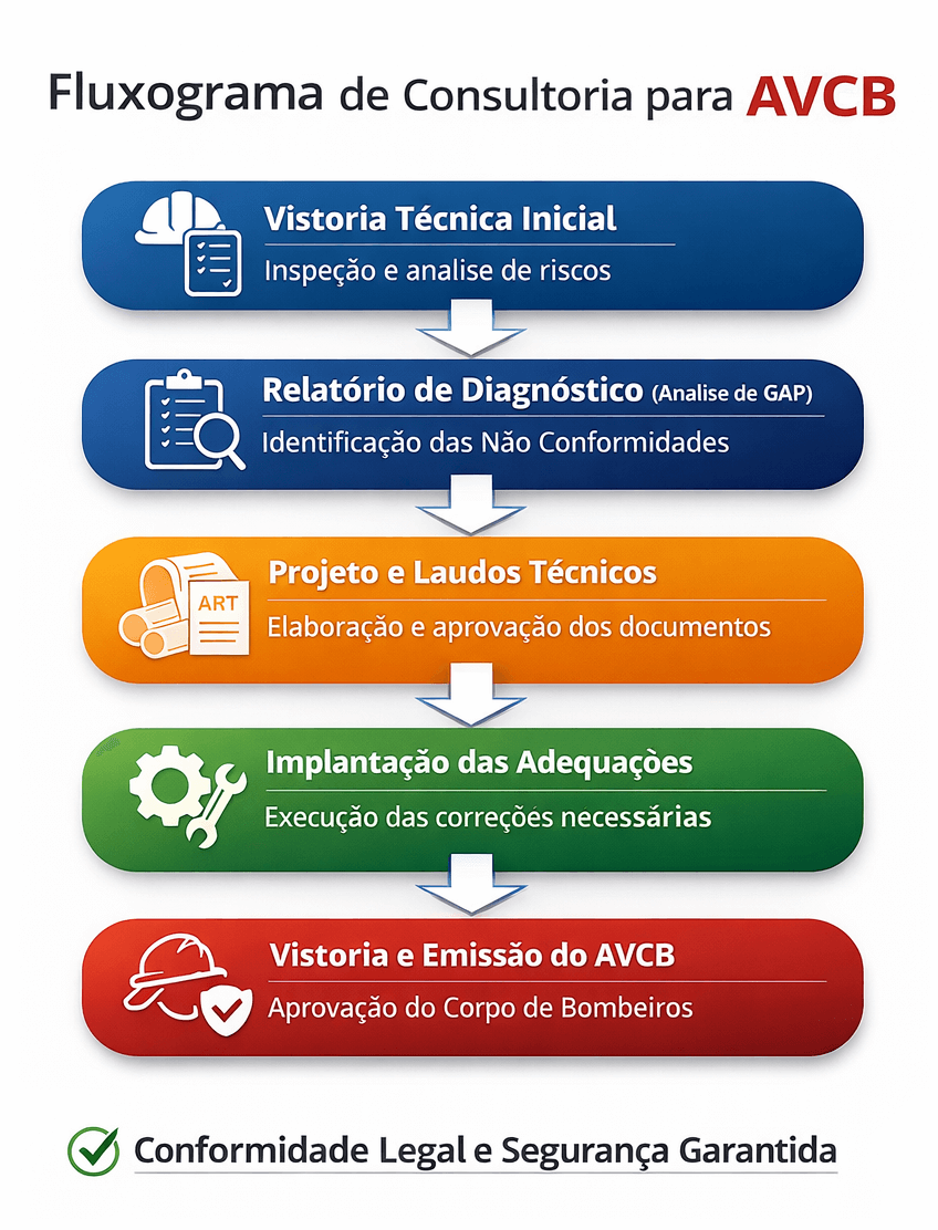 Fluxograma de consultoria para AVCB