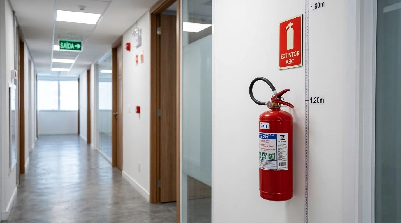 Instalação correta de extintores de incêndio