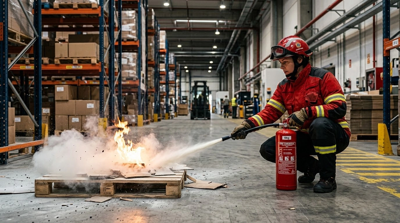 Uso correto de extintores de incêndio