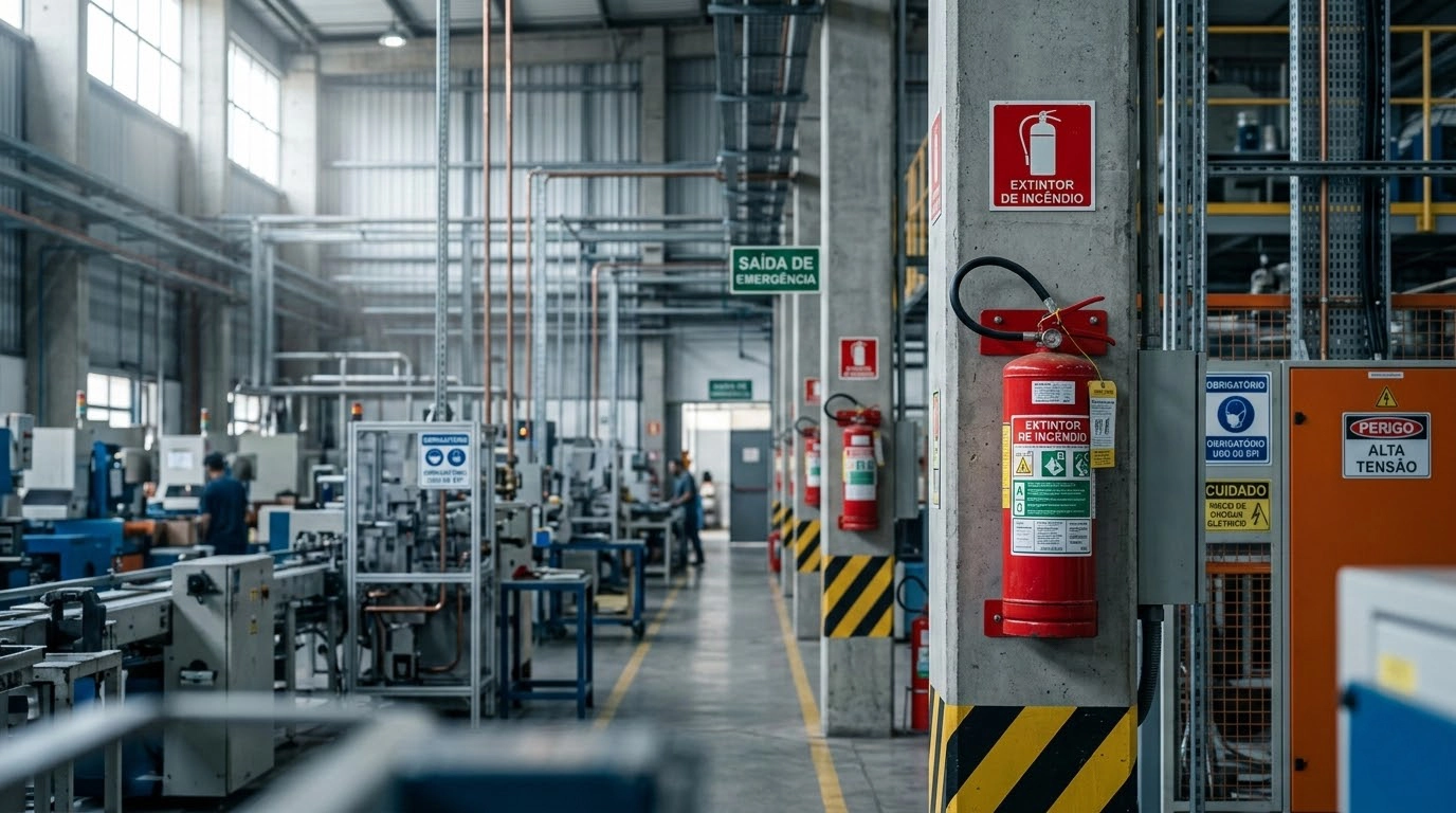 Extintores em indústrias e segurança operacional