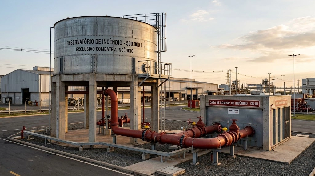 Reservatórios de Incêndio — dimensionamento e integração
