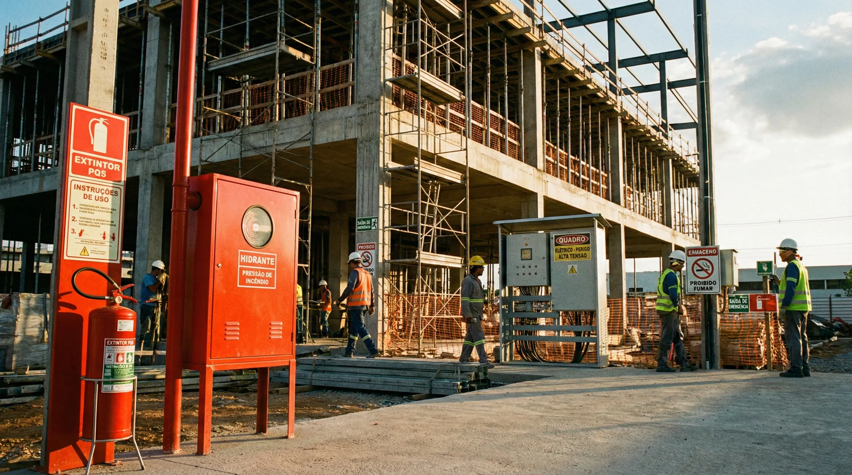 Segurança contra incêndio em obras e canteiros de construção