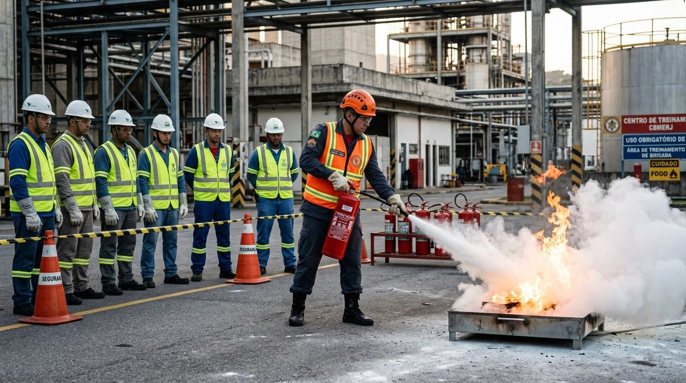 Treinamento para uso de extintores