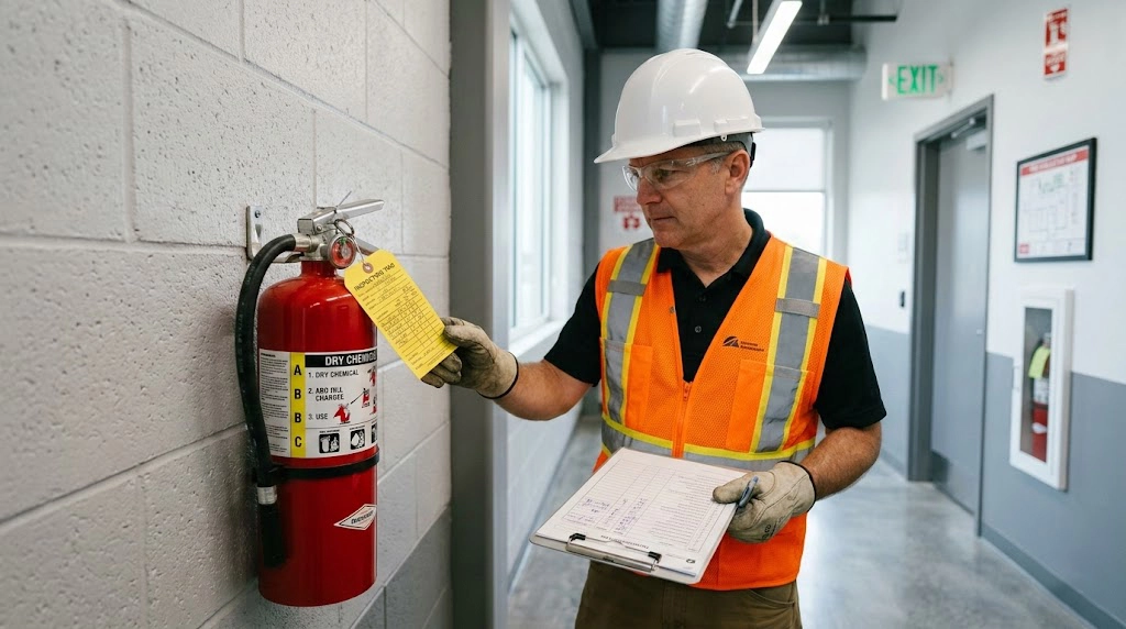 Inspeção e manutenção técnica em extintores de incêndio